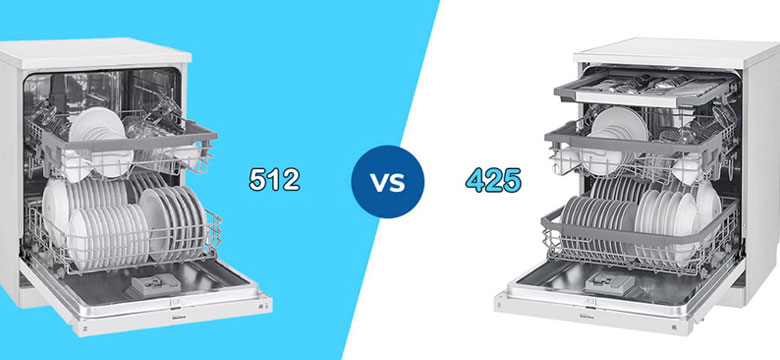 طراحی در مقایسه ظرفشویی 425 و 512